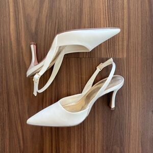 ASOS Ivory Satin Slingback Heels